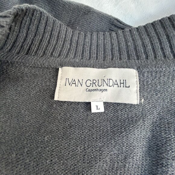 Ivan Grundahl Copenhagen Womens Gray Wool Acrylic Long Cardigan Sweater Large - Picture 3 of 8